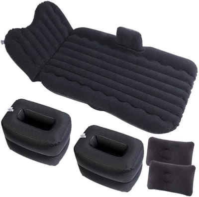 Auto Luchtbed - Auto Matras - Opblaasbaar - Incl. Kussens - Ideaal voor Camping - Auto opblaasbaar bed - Achterbank bed - Reizen - Camping - Auto slaapmatras - Zwart