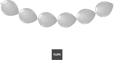 Folat - Knoopballonnen voor Ballonnenslinger Zilver Metallic 25 cm - 8 stuks