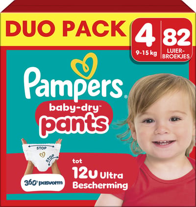 Pampers Baby-Dry Pants Maat 4 - 82 Luierbroekjes - 9kg-15kg