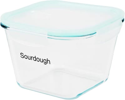 Glazen Fermentatiepot voor Zuurdesemstarter met Luchtdichte Deksel en Ventilatieklep, Borosilicaatglas, Breed Mond, Vaatwasserbestendig, Ideaal voor Bakken en Bewaren