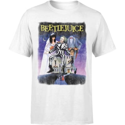 Beetlejuice Distressed Poster T-Shirt - White - 3XL