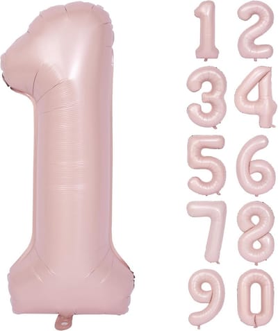 Grote Roze Cijferballon 1 - Helium Ballon voor Verjaardag Meisje - 101 cm Feestdecoratie