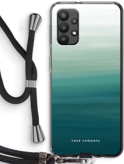Case Company® - Hoesje met koord geschikt voor Samsung Galaxy A32 4G hoesje met Koord - Ocean - Telefoonhoesje met Zwart Koord - Bescherming aan alle Kanten en Over de Schermrand