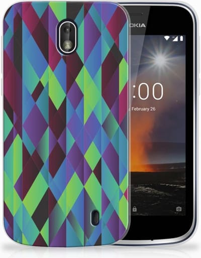 Nokia 1 TPU Hoesje Abstract Green Blue