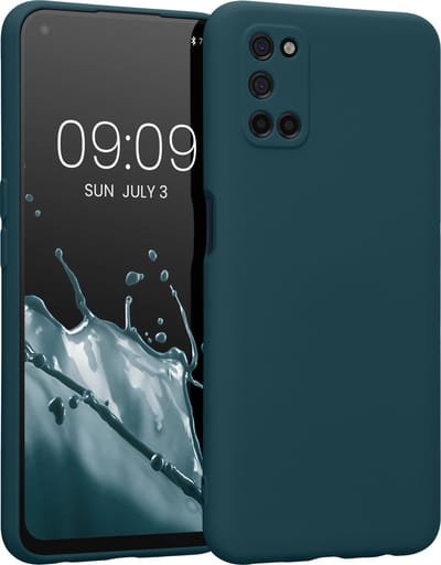 kwmobile telefoonhoesje geschikt voor Oppo A52 / A72 (4G) - Hoesje voor smartphone - Precisie camera uitsnede - TPU back cover in mat petrol