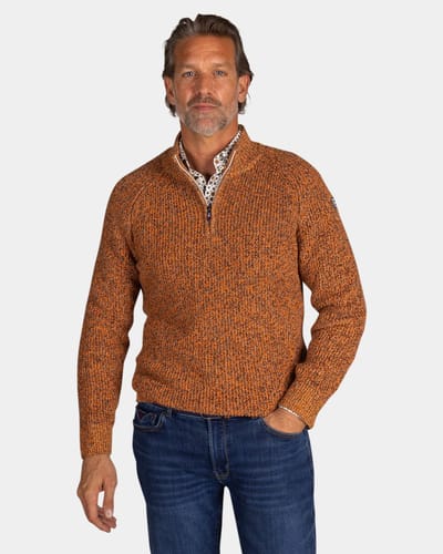 NZA - Oranje katoenen half zip knit