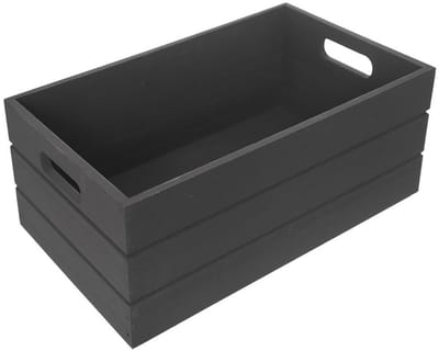 Orion - Houten Opslagkist - 31x21x13 cm - Zwart - Decoratief