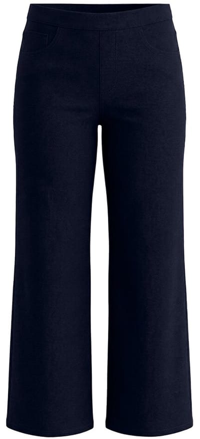 Ulla Popken - Dames - Bengaline broek Mary smalle pijpen elastische band stretch - Marine - Maat 46