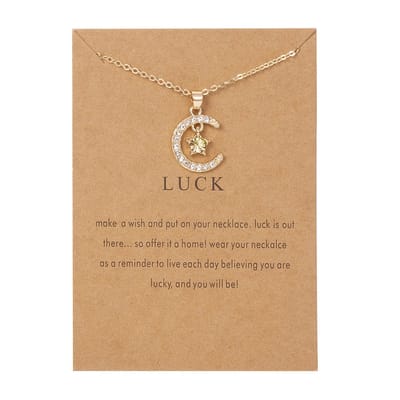 Geboortesteen Ketting November met Zirkonia Kristal - Goudkleurig met Geel - Cadeau / Geluk Hanger - Pax Amare