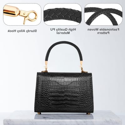 Set van 2 Leren Tas Handvatten 60CM Vlechtwerk voor Handtassen, Schouderriemen en DIY Vervangingen