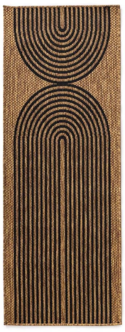 Jute balkonkleed - Serenity beige/zwart 67x180