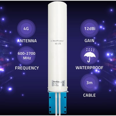 Qoltec Antenne 4G LTE DUAL |   12dBi |   omni-directioneel |   extern