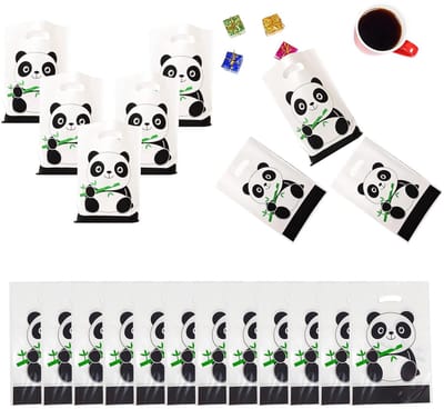 Dailygoods- Geschenkzakjes Panda-thema - 20 Stuks - Cadeauzakjes - Feestzakjes - Papieren zakjes - Herbruikbaar - Hoogwaardig materiaal 17 x 25 cm