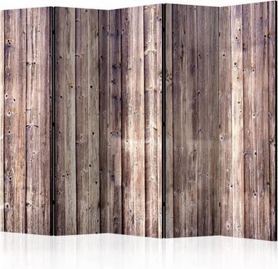 Vouwscherm / Kamerscherm - Houten charme 225x172cm , gemonteerd geleverd, dubbelzijdig geprint