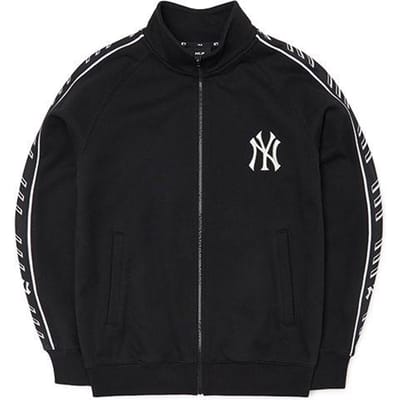 MLB New York Yankees Kleurblok Retro Sport Jack met Opstaande Kraag Uniseks Jack Zwart 3ATRS0221-50BKS XS black