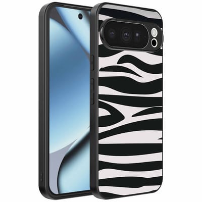 Geschikt voor Google Pixel 10 Pro Telefoonhoesje met zebra opdruk - TPU backcover case zebra design - Zwart Wit - Smartphonica geschikt voor Google Pixel 10 Pro