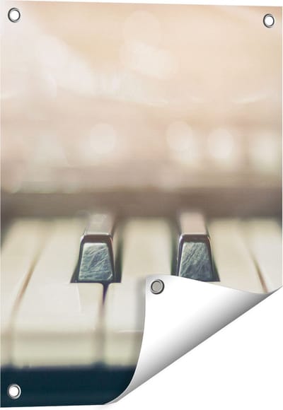 Gards Tuinposter Piano Toetsenbord - 40x50 cm - Tuindoek - Tuindecoratie - Wanddecoratie buiten - Tuinschilderij