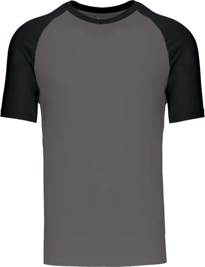 Kariban Baseball - Tweekleurig t-shirt K330 - Slate Grey / Black - M