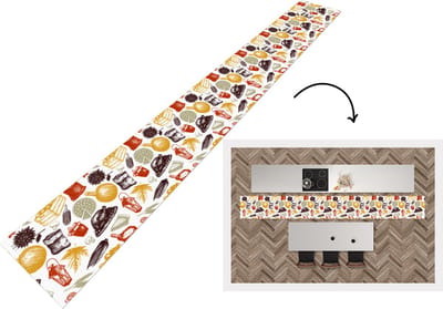 Keukenloper - Keukenmat - Thanksgiving - Patronen - Dinner - 400x50 cm - Keuken vloerkleed