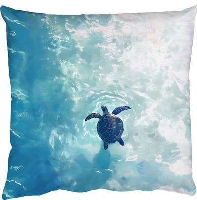 Sierkussens - Kussentjes Woonkamer - 50x50 cm - Schildpad - Zee - Blauw - Schittering
