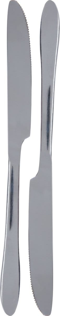 Excellent Houseware - 2x Messen tafelbestek - RVS - 23,5 cm - Tafel dekken - Bestek set - zilver
