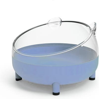 Huisdierbak Anti-slip 4 Voeten Verhoogd Verwijderbaar Braamvrij Schattig Kat Puppy Bakje voor Eten Water Blauw blauw