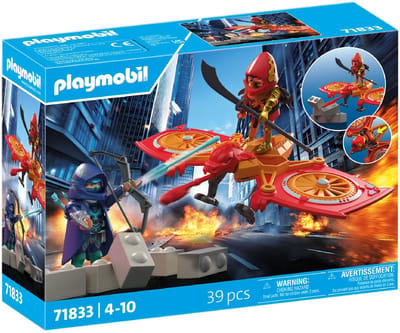 PLAYMOBIL | Helden | Heldendrone tegen boze ninja | Speelgoed vanaf 5 jaar | Cadeau voor kinderen | Met drone & speelfiguren voor avontuurlijke rollenspellen | 71833