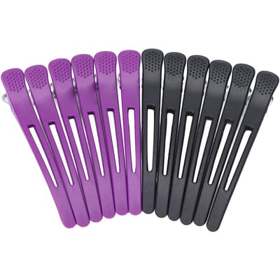 12 Stuks Anti-Slip Eendenbek Haarclips Styling Haarclips voor Kapsalon Kapsels Make-up Gezicht Wassen black