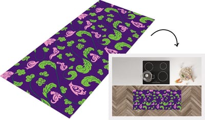 Keukenloper - Loper keuken - Bladeren - Dieren - Patronen - 120x50 cm - Keukenloper vinyl