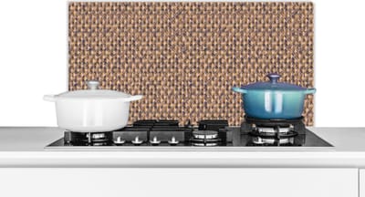 Spatscherm keuken 90x45 cm - Kookplaat achterwand Metaal - Patroon - Roest print - Structuur - Muurbeschermer - Spatwand fornuis - Hoogwaardig aluminium