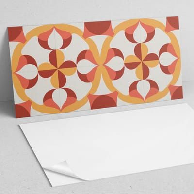 Coloray Wandpanelen Zelfklevend - Abstract geometrisch patroon PVC Wandpaneel - 100 cm x 50 cm - Oranje Wandbekleding Zelfklevend - 1 stuk - Abstractie Wandpanelen Zelfklevend - Wandbord Keuken - Wandpaneel Badkamer