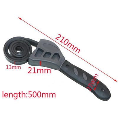 50cm Multifunctionele Rubberen Riem Sleutel Verstelbare Flesopener Auto Oliefilter Autoreparatie gray