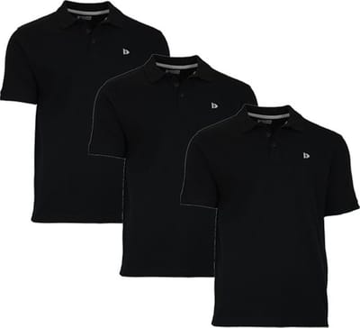3-Pack Donnay - Polo (Noah) - Sportpolo - Heren - Black (020) - maat M