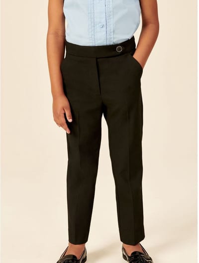 Next - Meisjes - Schoolbroek met rechte voorkant - Zwart