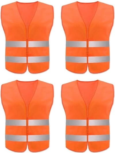 Doodadeals® - 4x Veiligheidshesje XXL voor Volwassenen – Veiligheidsvest – Auto – Oranje Hesjes – Extra groot