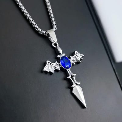 Trui ketting retro hiphop sleutelbeenketting diamanten kruis ster hanger hiphop ketting