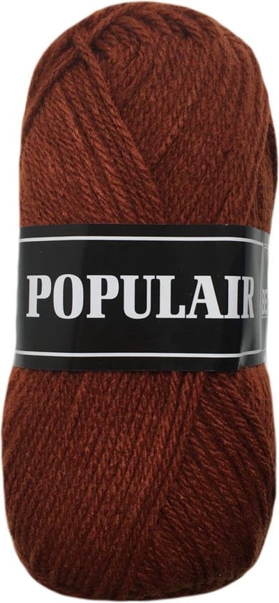 Beijer BV Populair acryl garen - roestrood bruin (66) - pendikte 3,5 a 4mm - 10 bollen