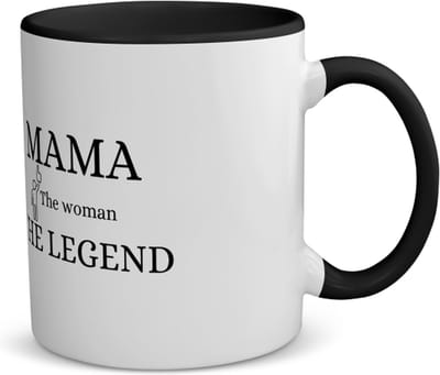 Akyol - mama the woman the legend koffiemok - theemok - zwart - Mama - moeder - moederdag - cadeau - verjaardag - geschenk - 350 ML inhoud