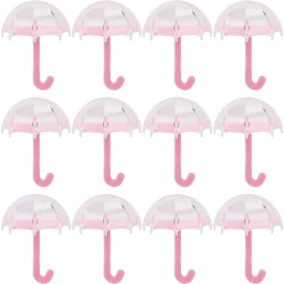 12 stuks Paraplu Vorm Snoepdoos Plastic Snoepdoos Container Bruiloft Decoratie Feestartikelen Roze roze