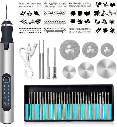 Draadloze Elektrische Graveerset USB Oplaadbaar voor Glas, Hout, Metaal en Sieraden