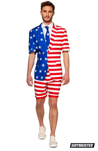 Suitmeister SUMMER USA Flag - Heren Zomer Pak - Amerika - Carnavalskleding - Gekleurd - Maat M