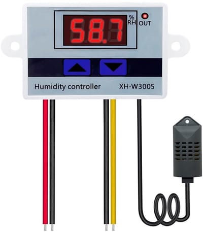Digitale Vochtregelaar - Vochtigheidsregelaar Hygrometer - Klimaatbeheersing - Instelbaar 0-99% RH - 10 A - AC 110-220 V