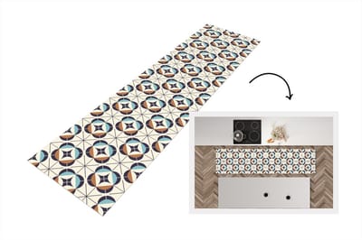 Keukenloper - Loper keuken - Retro - Design - Geometrie - 200x50 cm - Keukenloper vinyl