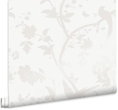 Laura Ashley Oriental Garden Behang - Bloemen - 10mx52cm - Wit