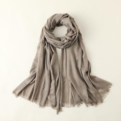 Zomerse Zijden Sjaal voor Dames, Modieuze Zonbescherming en Schaduw, Lange Strand Sjaal, Effen Kleur Katoen en Linnen Zijden Sjaal, Sjaal 100*195CM gray