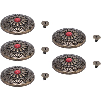 5 Set Schroef Achterkant Knop 30mm Turquoise Ronde Concho's met 4.5mm Kruisschroef voor Riemen Tassen Schoenen