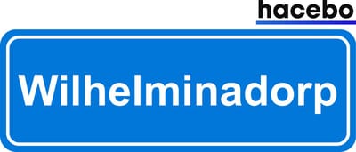 Hacebo - Plaatsnaam Sticker - 29x10 CM - Wilhelminadorp sticker - Verkeersborden sticker - grappige cadeaus - Wilhelminadorp