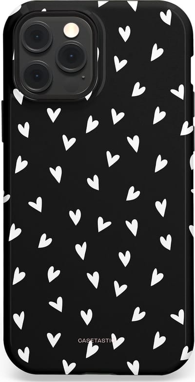 Casetastic Hoesje Geschikt voor Apple iPhone 12/12 Pro Magsafe - Stijlvolle Beschermende Duo-layer Case - Stippen Hart