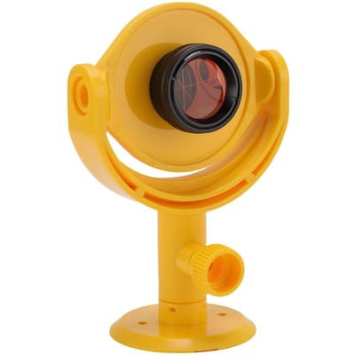 Mini Prisme avec Support Prisme Inclinable pour Station Totale Topographie +17.5mm Constante Lentille en Verre Optique Boîtier Jaune