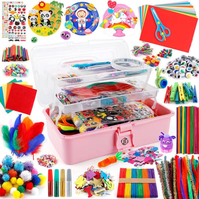 Equivera Knutselkoffer - Knutselset voor jongens en meisjes - Knutseldoos - Knutselkoffer voor Jongens en Meisjes - Knutselkoffer Kinderen - Cadeautip voor uw kind!